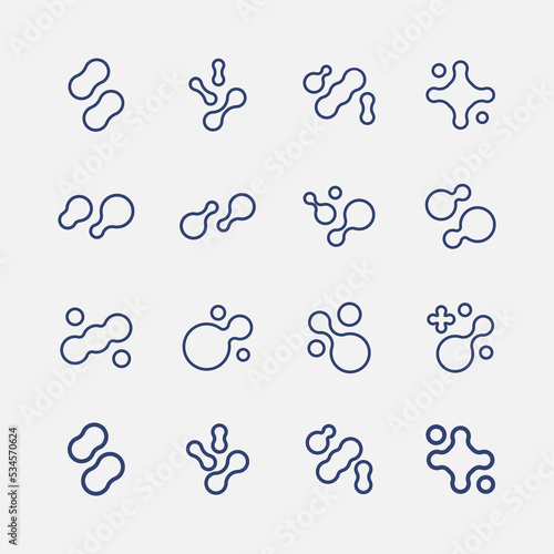 Prebiotic, microbe, lactobacillus linear icon