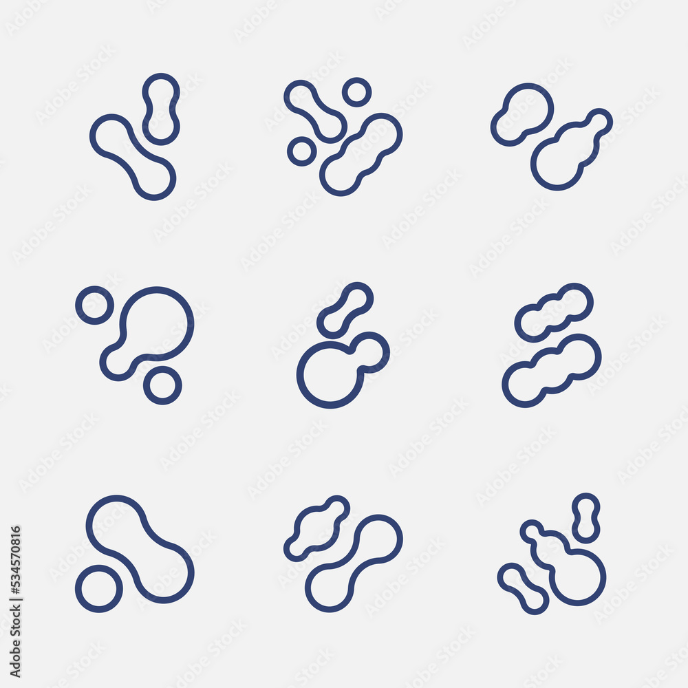 Prebiotic, microbe, lactobacillus linear icon Prebiotic, microbe, lactobacillus linear icon