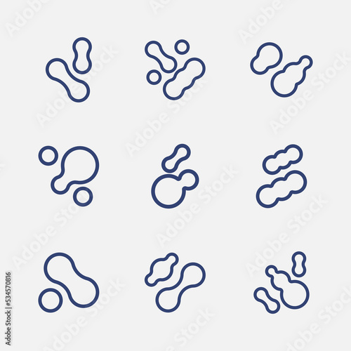 Prebiotic, microbe, lactobacillus linear icon