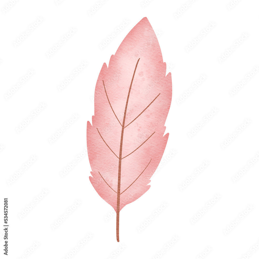 Autumn Pink Leave Watercolor Clipart Autumn Pink Leave Watercolor Clipart