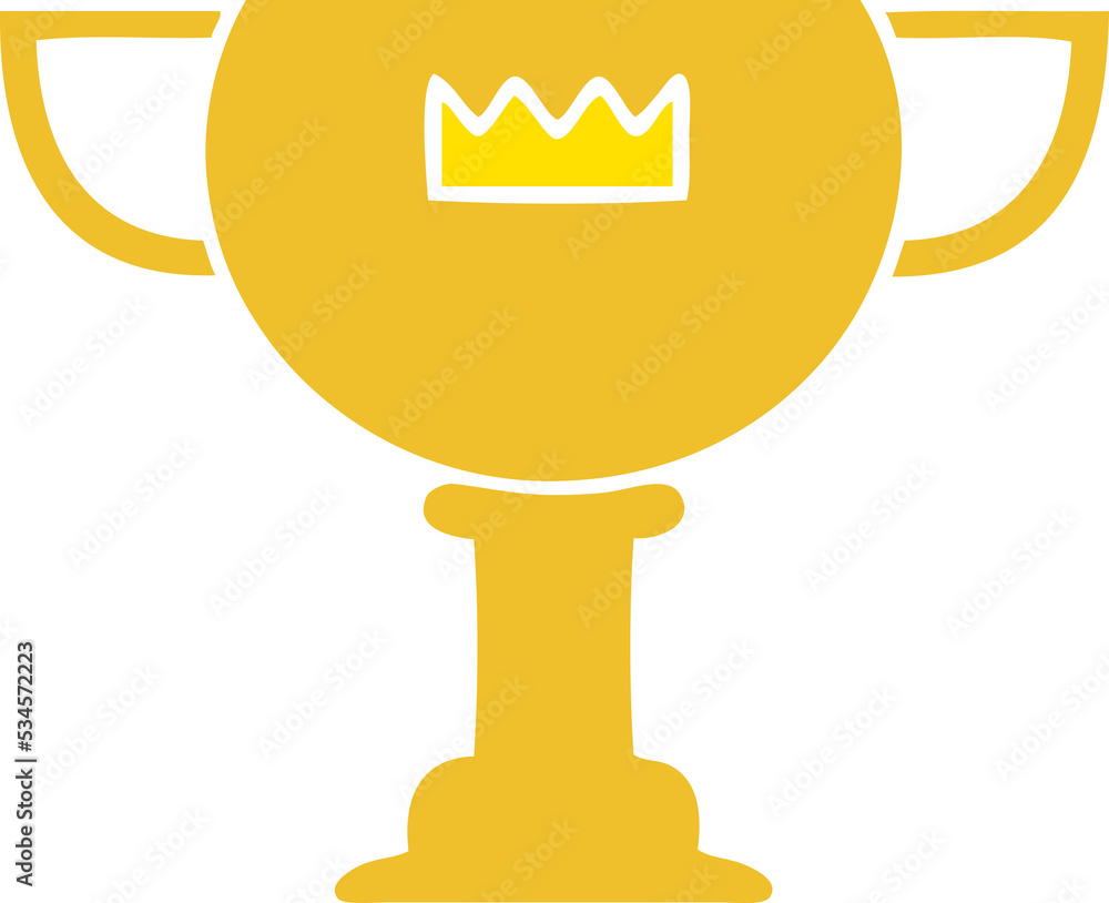 flat color retro cartoon of a gold cup flat color retro cartoon of a gold cup