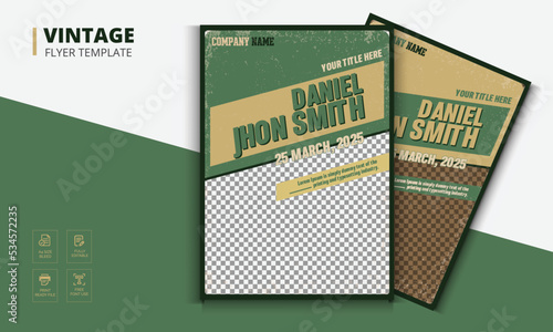 Vintage flyer template. Retro Food Advertisement Layout Design Template