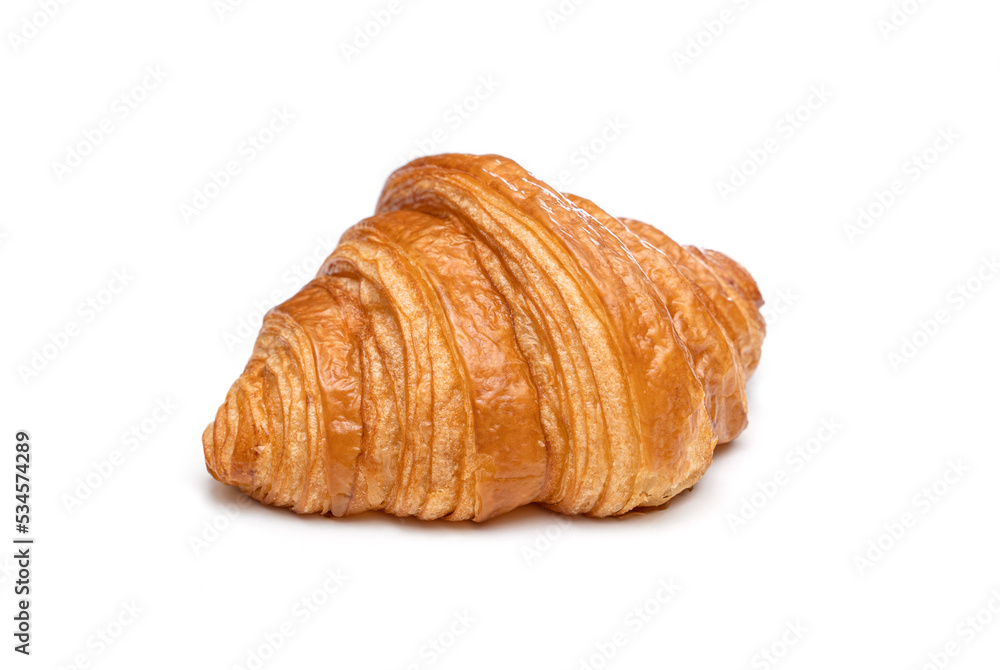 Plain croissant isolated on white background