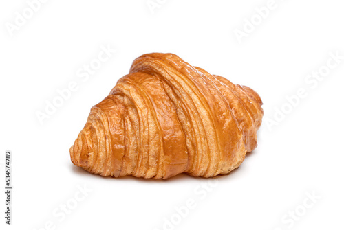 Plain croissant isolated on white background
