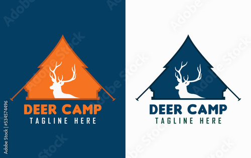 deer camp logo icon design template elements