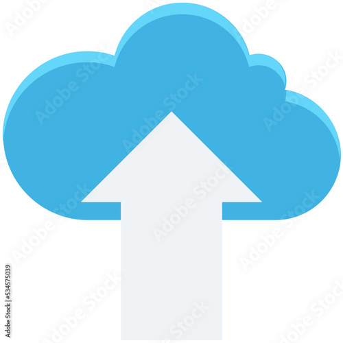 Cloud Upload Colored Vector Icon