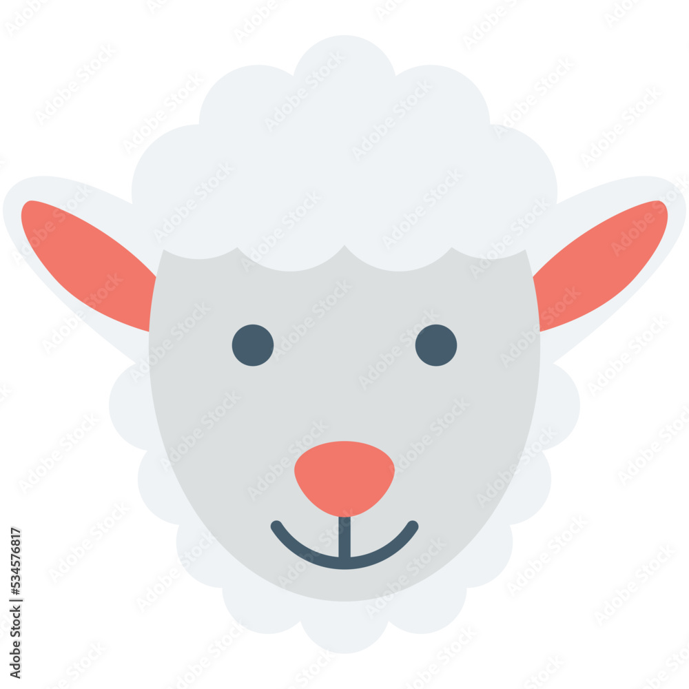 Naklejka premium Sheep Colored Vector Icon