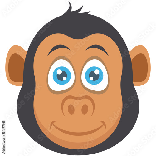 Baboon Colored Vector Icon