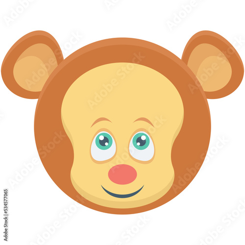 Monkey Colored Vector Icon