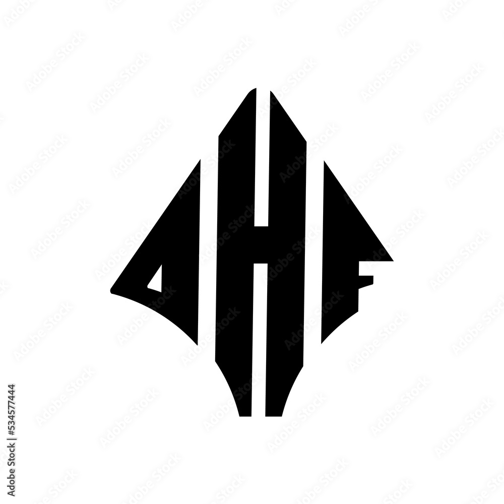 DHF logo. DHF letter. DHF letter logo design. DHF modern and creative