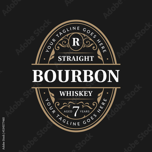 Vintage frame logo. Antique packaging label. Suitable for whiskey, bourbon, scotch, wine, vodka, rum, beer, distillery, etc.