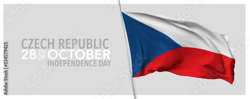 Czech republic happy independence day greeting card, banner with template text vector illustration