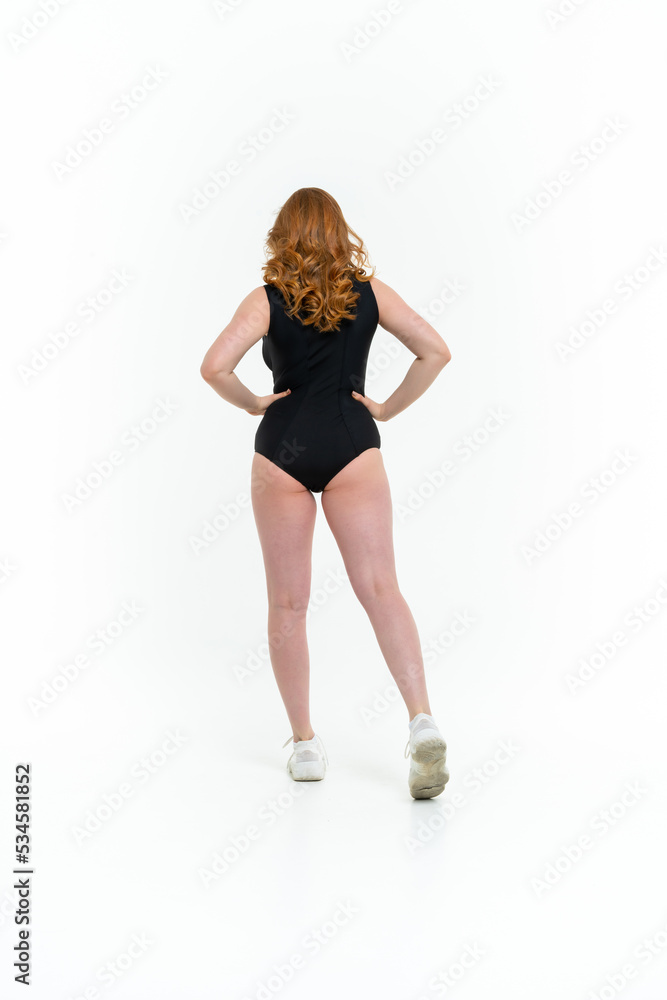 model size posing bodysuit on white background model size posing bodysuit on white background