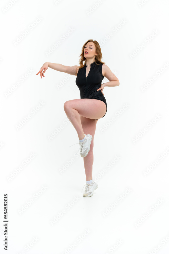 model size posing bodysuit on white background model size posing bodysuit on white background