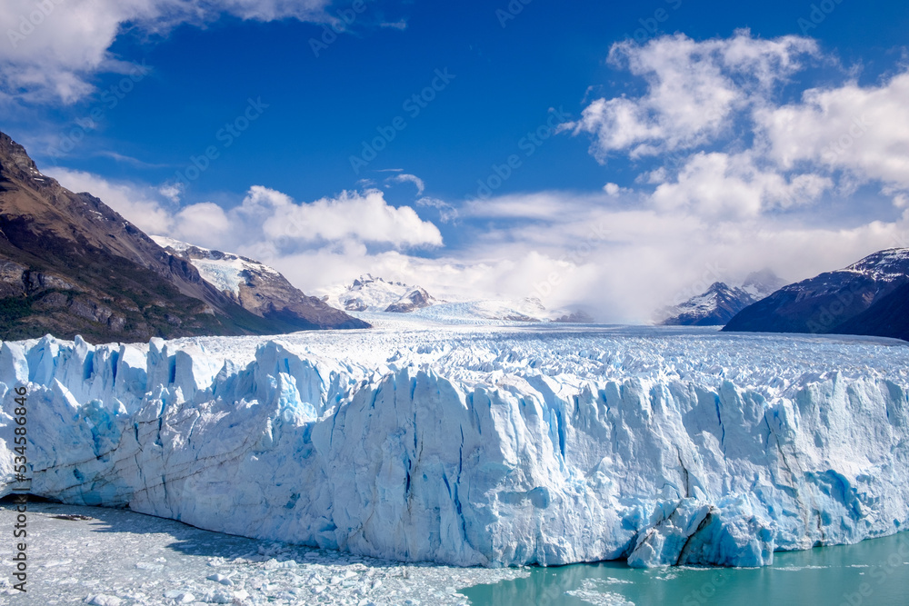 Front view of Perito Moreno glacier, El Calafate, Argentina.