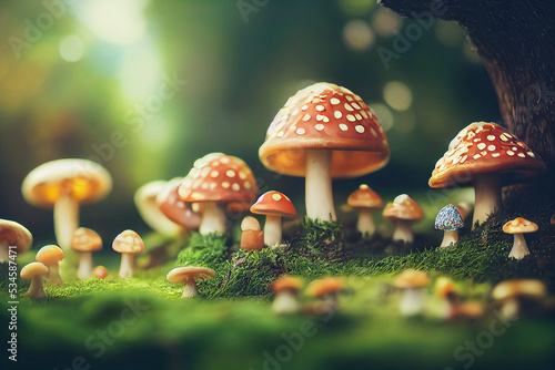 Fantasy mushrooms, Toadstool painting