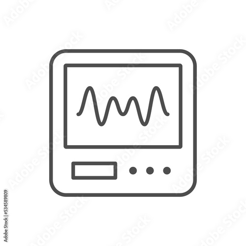 Medical monitoring equipment line icon