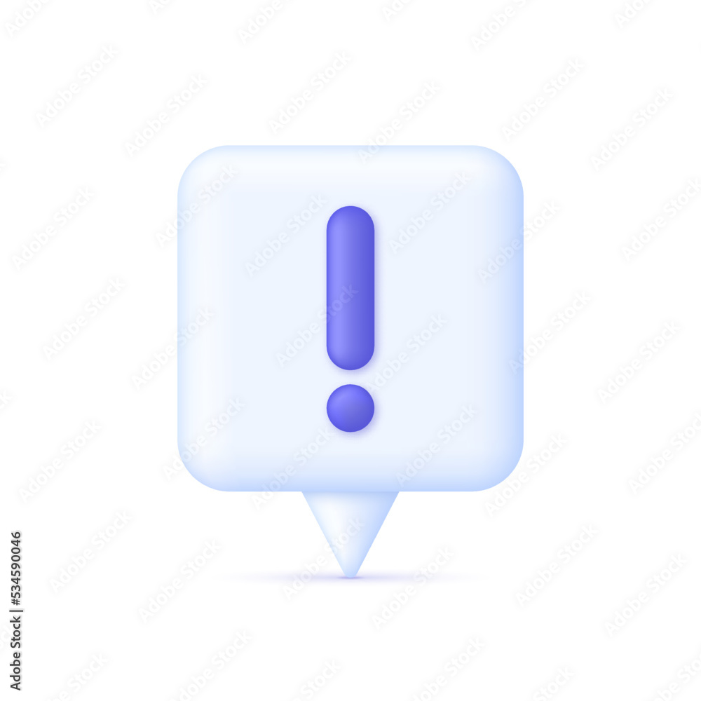 3D Exclamation mark and Speech bubble. Can be used for many purposes. 3D Exclamation mark and Speech bubble. Can be used for many purposes.