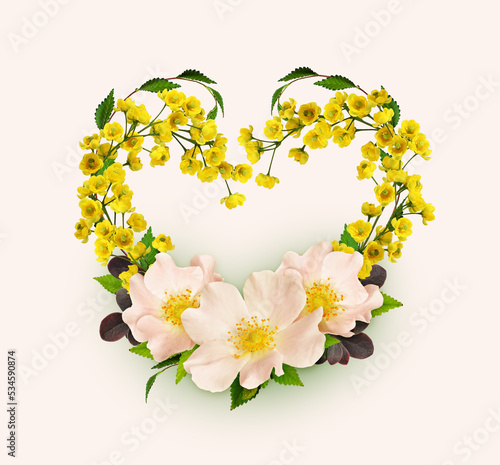 Small yellow flowers of ber...