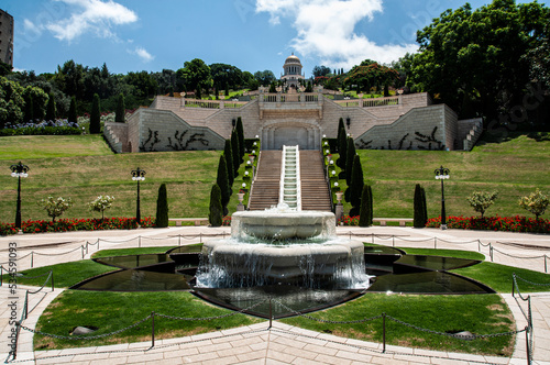 Bahai Garden from Haifa, Israel, shot from entrance