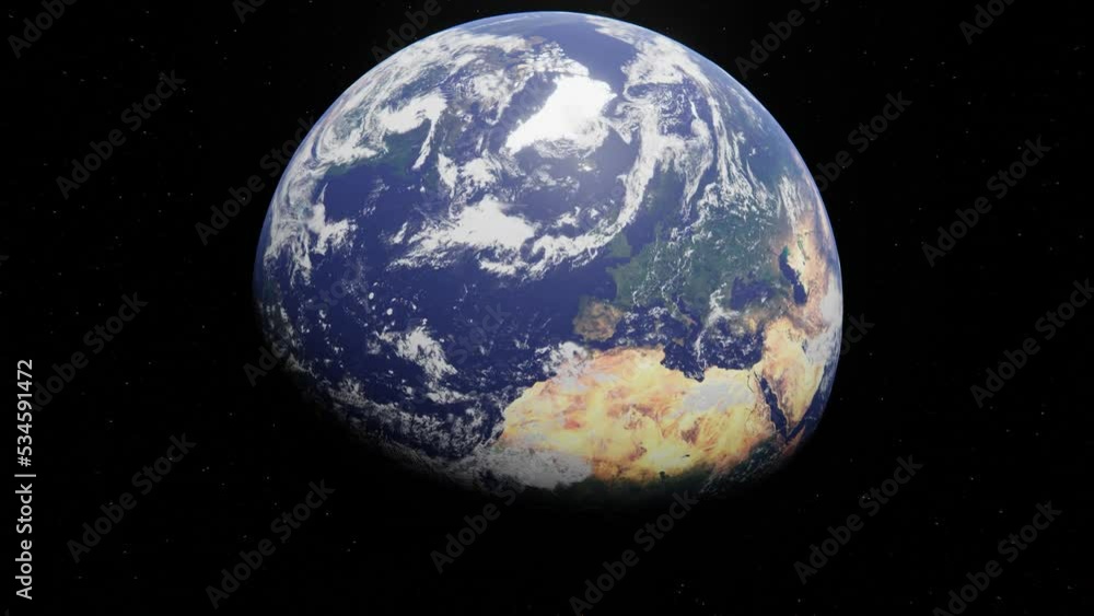 Simple 360 rotation of Earth, perfectly looping. 25 sec, 4K, 60 FPS ...