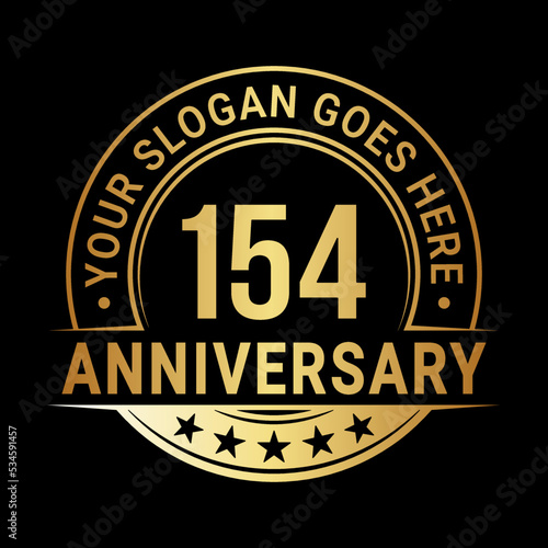 154 years anniversary logo design template. Vector illustration