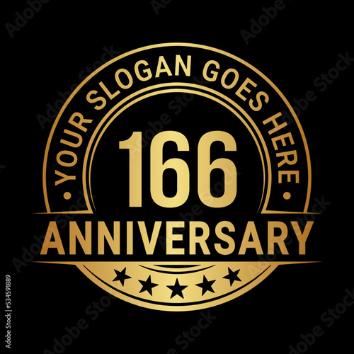 166 years anniversary logo design template. Vector illustration