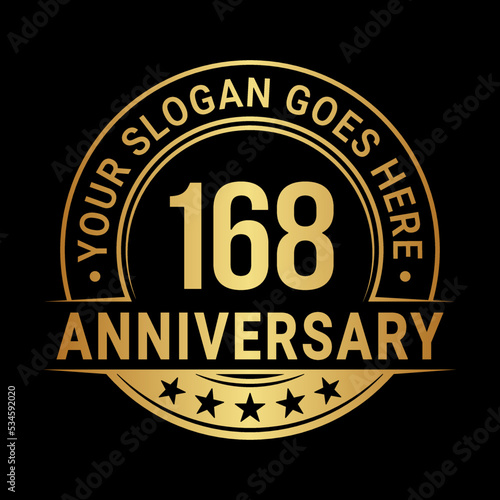 168 years anniversary logo design template. Vector illustration