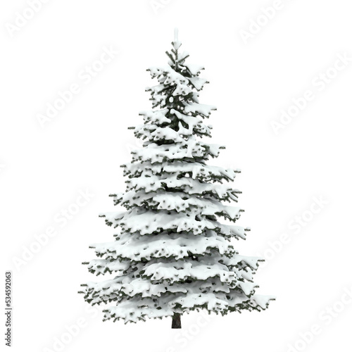 Quadro su tela sapin de recouvert de neige - rendu 3D