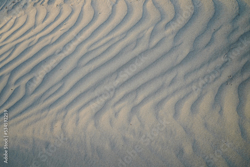 top view beach or desert sand at sunset, vawy and windy photo