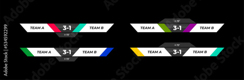 football score vector set on black background