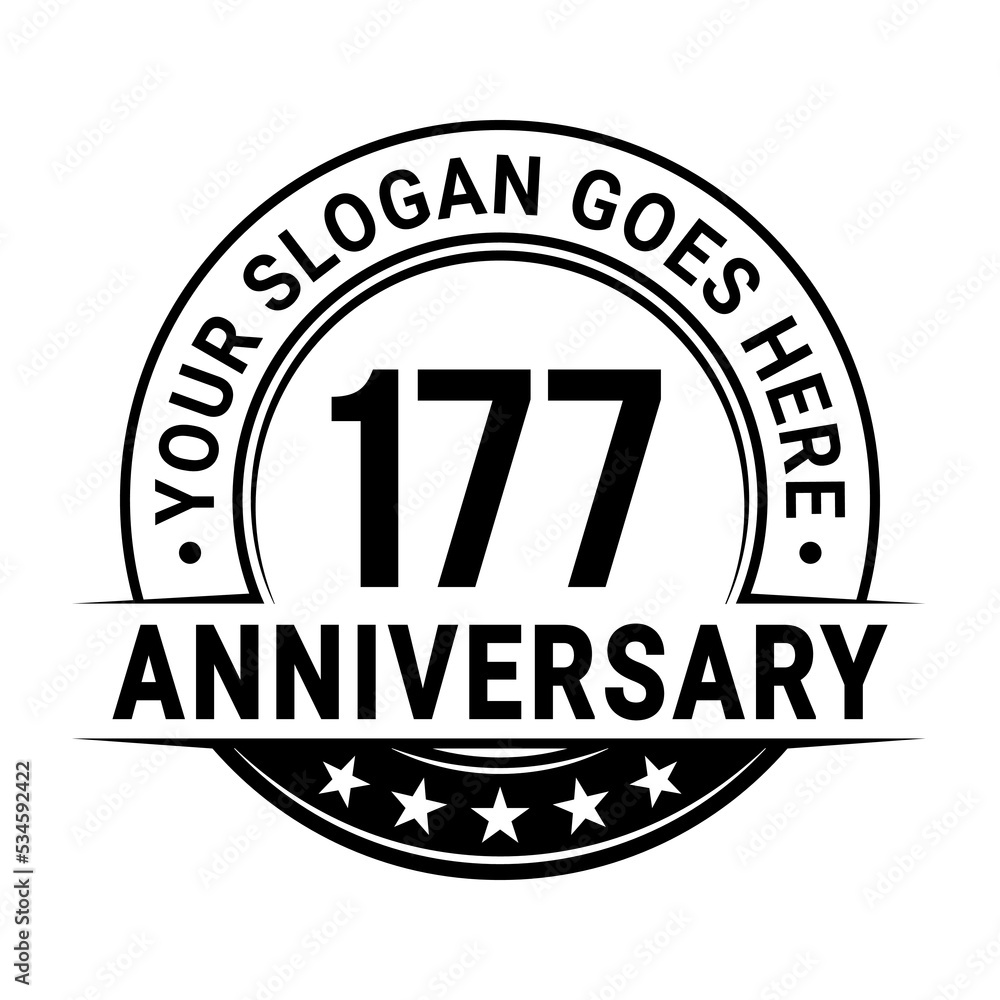 177 years anniversary logo design template. Vector illustration