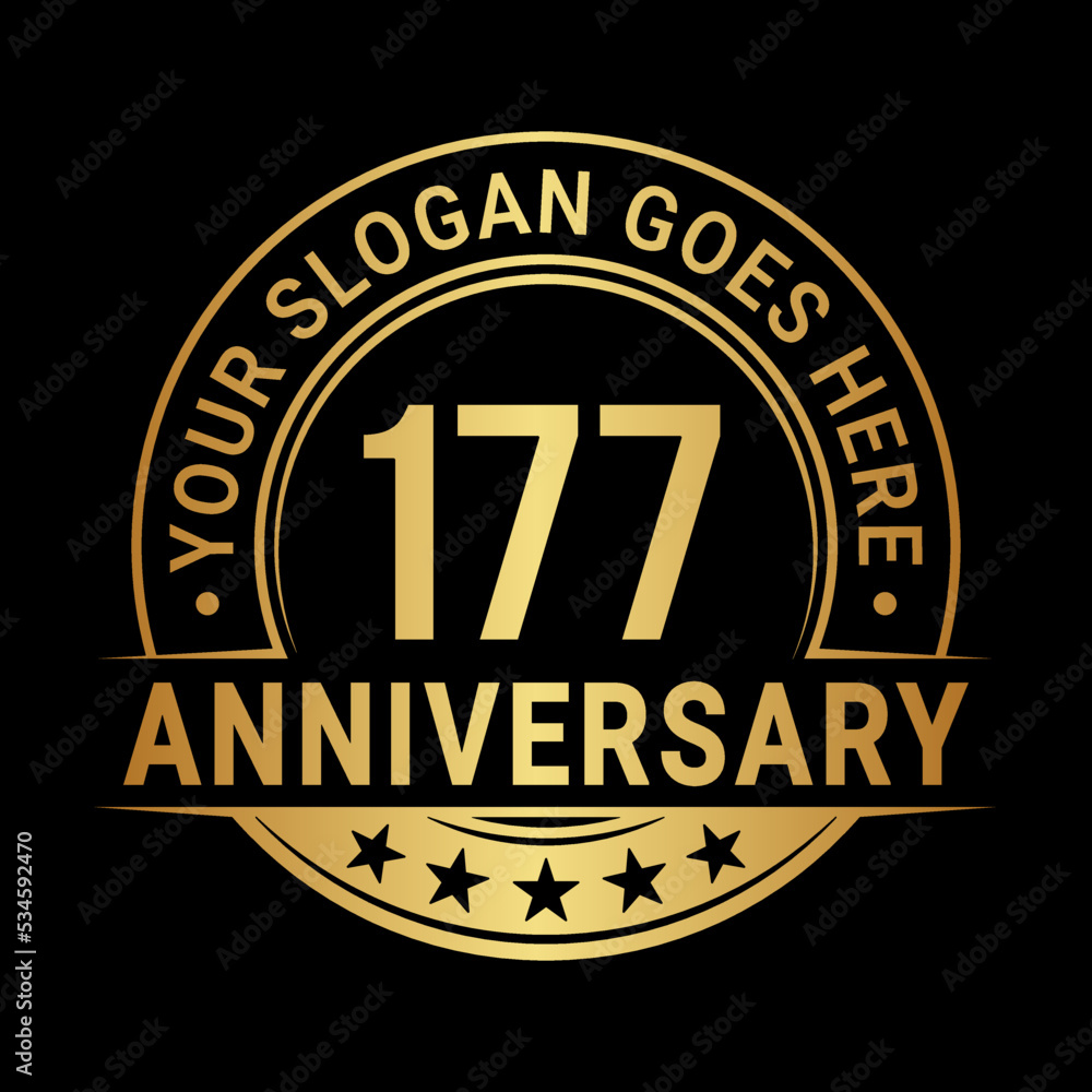 177 years anniversary logo design template. Vector illustration