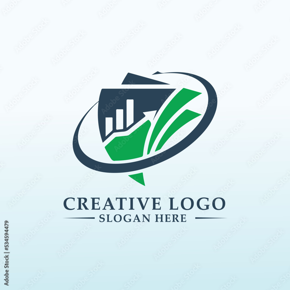 financial summary vector logo design