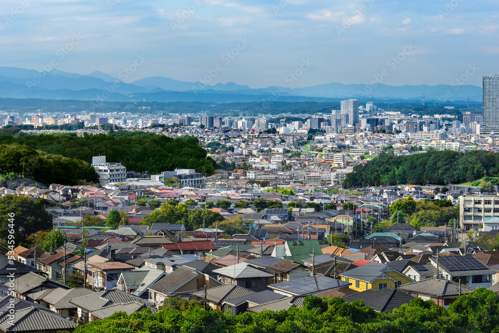 日本の街並み　住宅地　商業地域	