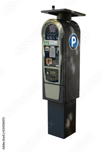 Obraz na plátně Isolated parking meter machine