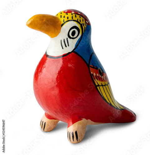 Bonita e pequena estatueta de pássaro artesanato típico da Costa Rica. photo
