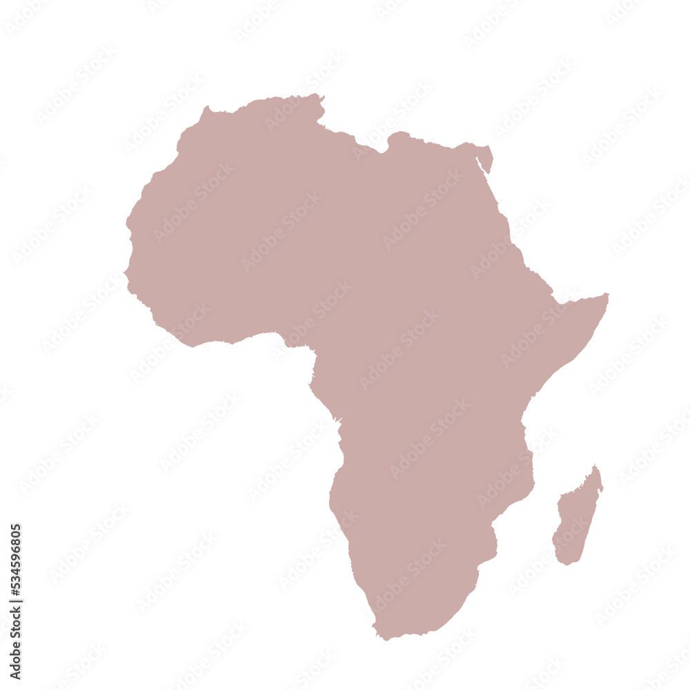 Map of Africa, sign silhouette. World Map Globe. Vector isolated color illustration. African continent Map of Africa, sign silhouette. World Map Globe. Vector isolated color illustration. African continent