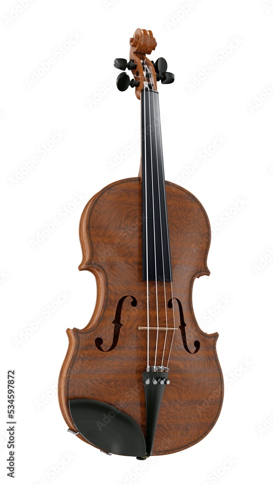 Fototapeta premium classical violin on a white background. 3d rendering.
