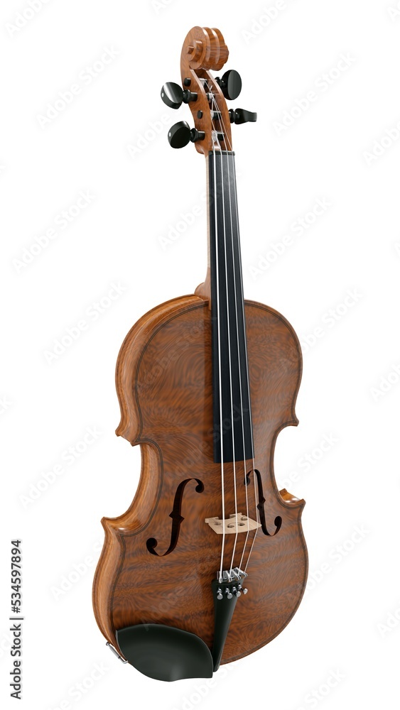 Fototapeta premium classical violin on a white background. 3d rendering.