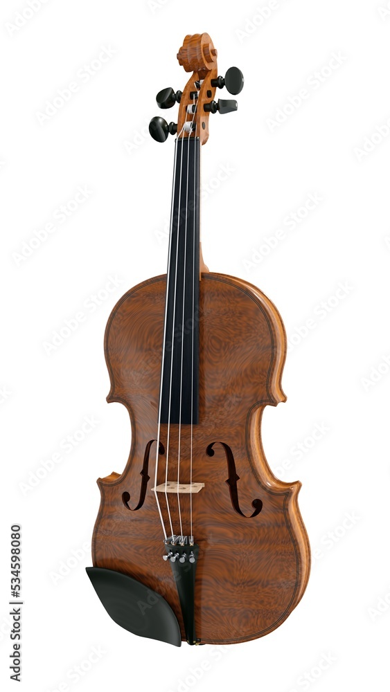 Fototapeta premium classical violin on a white background. 3d rendering.