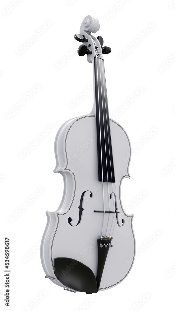 Naklejka premium classical violin on a white background. 3d rendering.