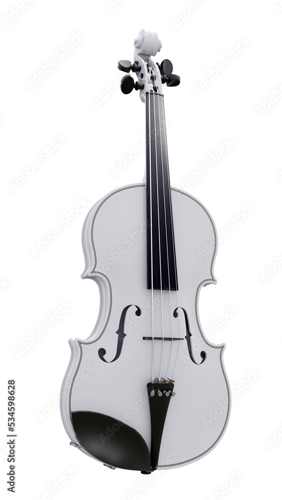 Obraz premium classical violin on a white background. 3d rendering.