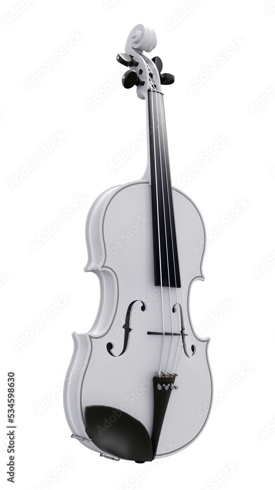 Naklejka premium classical violin on a white background. 3d rendering.