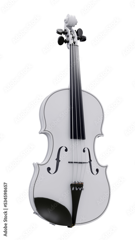 Naklejka premium classical violin on a white background. 3d rendering.