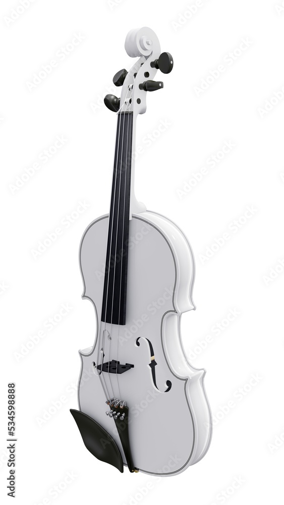 Naklejka premium classical violin on a white background. 3d rendering.