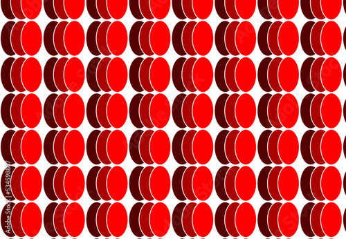 Red Circles Pattern White Background - Crimson Vine Red - Printing Stamp Textile Graphic Resource Vector Desing Wallpaper Decor