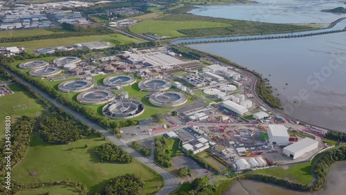 aerial: Watercare treatment plant, Auckland, New Zealand photo