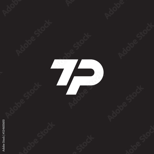 Creative Modern Letters TP PT Vector Icon Logo in Black Colors. photo