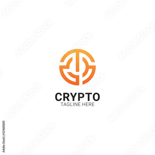 Digital Crypto Currency Logo Template. Initial CT Letter Crypto Currency Logo vector icon.